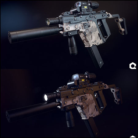 Kriss冲锋枪3D模型16素材网精选