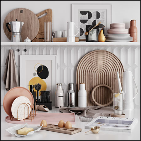厨房现代装饰品3D模型16素材网精选