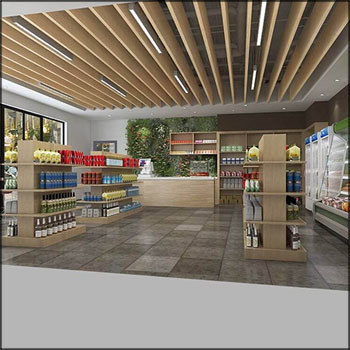 便利店超市杂货店室内场景3D模型16