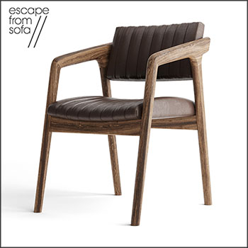 实木家用餐椅休闲餐椅3DMAX模型