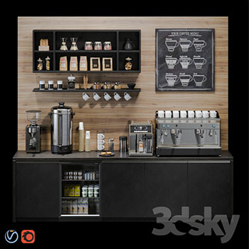 咖啡机咖啡研磨机和水壶封口机组合3D模型16图库网精选