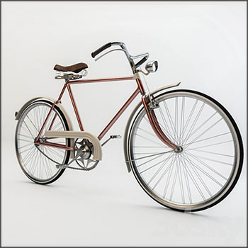老式大杠自行车3D模型16设计网精选