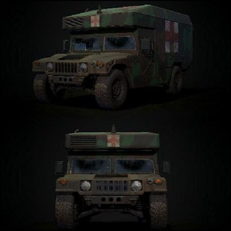 悍马救护车3D模型16设计网精选