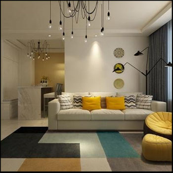现代风格室内客厅场景3D模型16设计网精选