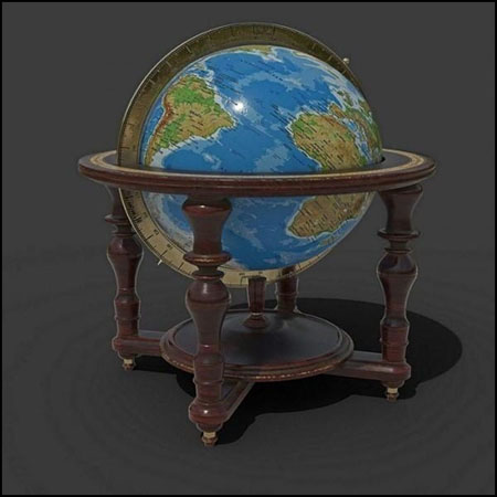 老式地球仪3D模型16设计网精选