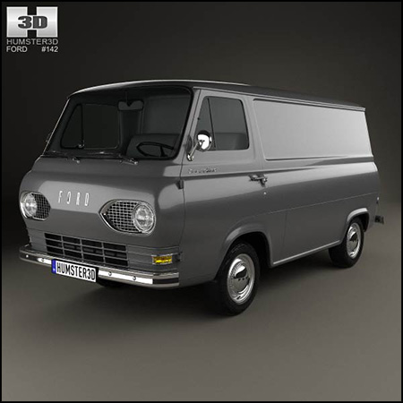 福特汽车Ford E-Series Econoline Panel Van 1961 3D模型素材天下精选
