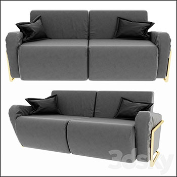 简约风格双人沙发3D模型素材天下精选
