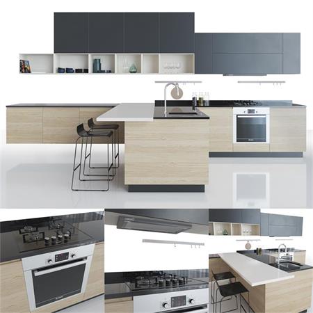 橱柜厨房用品3D模型16设计网精选