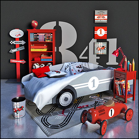 精美的儿童玩具汽车儿童房装饰品3D模型16设计网精选