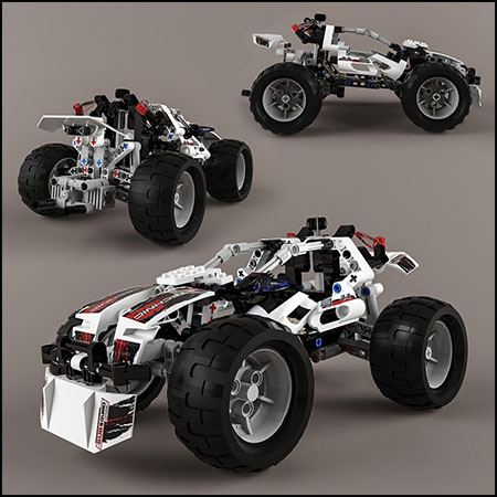 乐高积木Lego Technic 8262四轮摩托玩具3D模型素材天下精选
