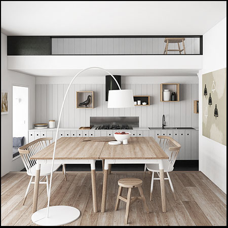 斯堪的纳维亚风格厨房室内场景3D模型