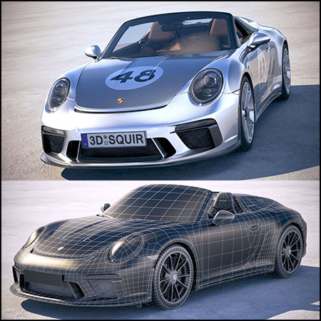 Porsche 911 Speedster 2019 Heritage保时捷跑车3D模型16设计网精选