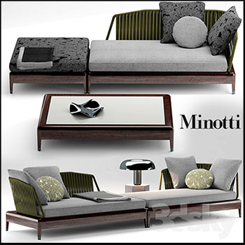 Minotti拼接沙发3D模型素材天下精选