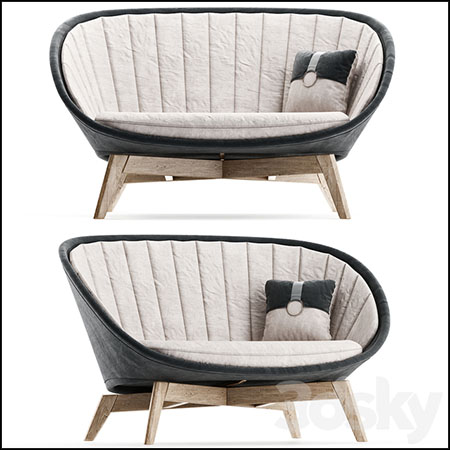 半弧形室内休闲沙发3D模型16设计网精选