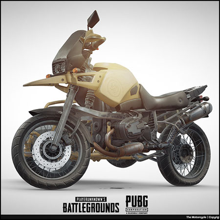 《绝地求生》游戏中的摩托车3D模型16图库网精选