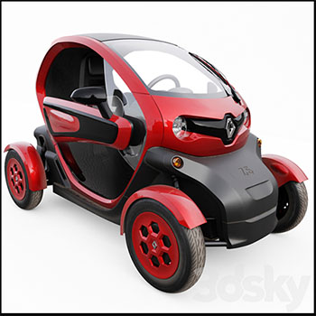 两座雷诺Renault Twizy电动汽车3D模型16设计网精选