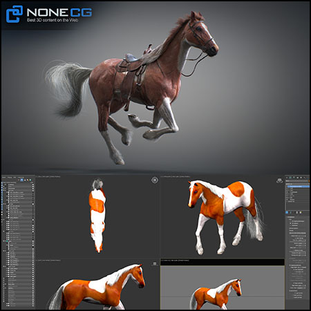 奔跑的马3D模型16图库网精选