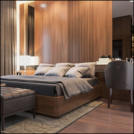 现代卧室室内场景3D模型16设计网精选78