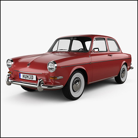 大众汽车Volkswagen 1500 (Type 3) notchback 1961 3D模型16设计网精选