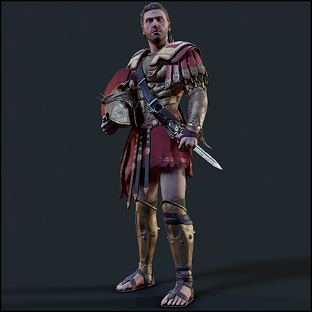 刺客信条：奥德赛斯巴达战争英雄游戏角色3D模型