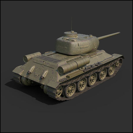 T-34-85坦克3D模型素材天下精选