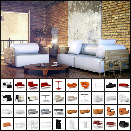 102款家用沙发商务沙发椅3D模型16设计网精选