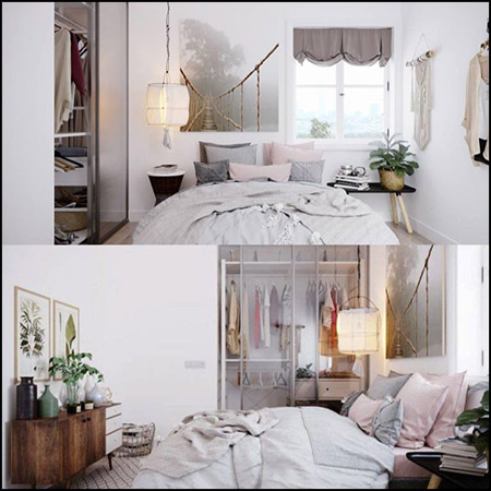 现代卧室室内场景3D模型16设计网精选77