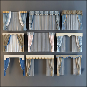 9款现代欧式窗帘3D模型16设计网精选
