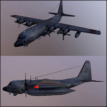 AC-130 幽灵突击战斗机3D模型16设计网精选