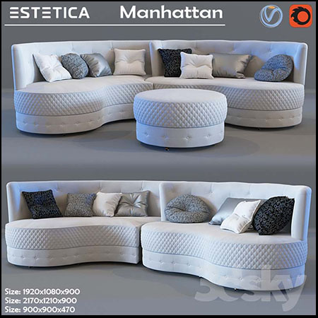 Estetica Manhattan圆形沙发组合3D模型16设计网精选