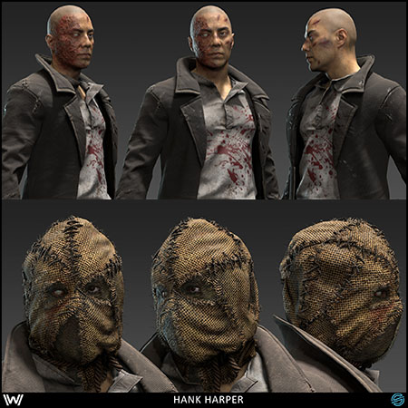 脸部溃烂的恐怖男人游戏人物3D模型16设计网精选