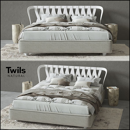 Twils欧式双人床3D模型