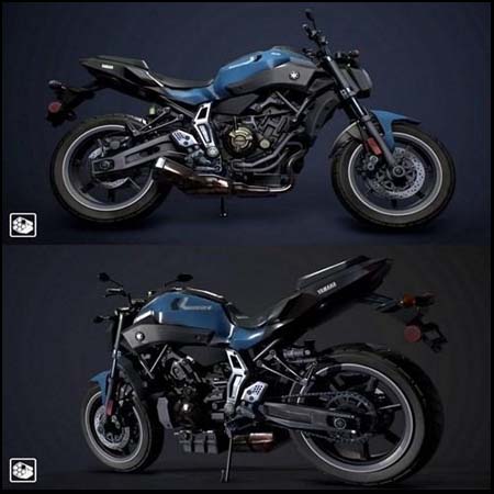 Yamaha FZ-07摩托车3D模型16图库网精选