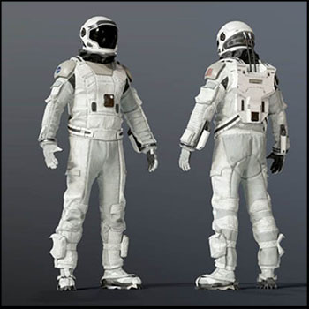 星际空间太空宇航员服3D模型16设计网精选