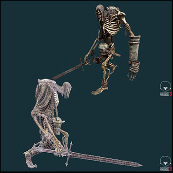 古代骷髅战士3D模型16设计网精选