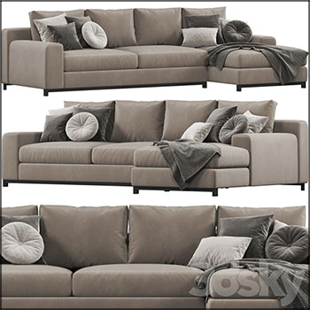 转角沙发和沙发抱枕靠垫3D模型16设计网精选