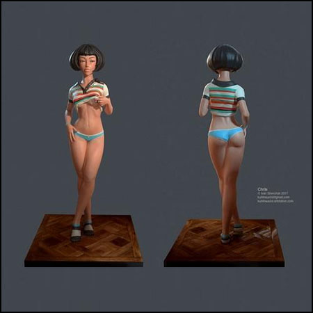 性感Chris卡通人物3D模型16素材网精选