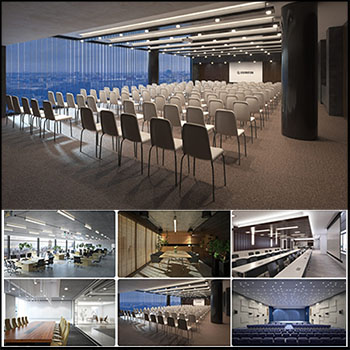 办公室会议厅报告演讲大厅3D模型16设计网精选