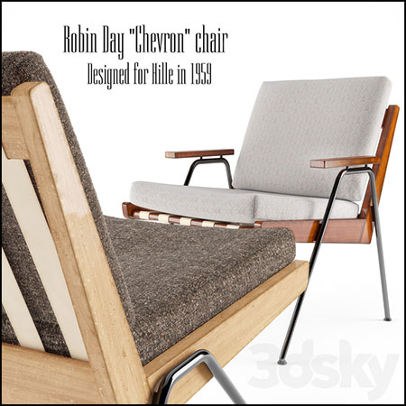 ROBIN DAY CHEVRON1959扶手椅3D模