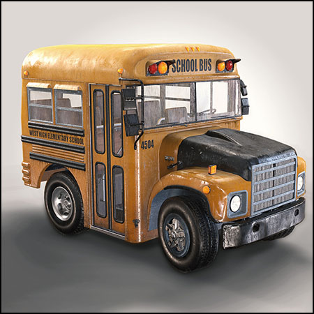 老式迷你校车3D模型