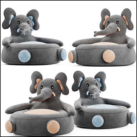 可爱大象造型儿童椅3D模型16设计网精选