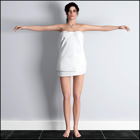 裹着浴巾的女孩3D/C4D模型