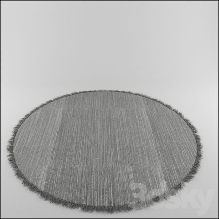 圆形滚边毛绒地毯3D模型