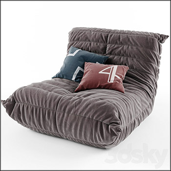 沙发组合和靠背枕头3D模型