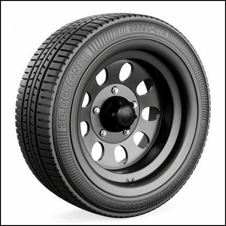 轮胎和汽车轮辋3D模型16设计网精选
