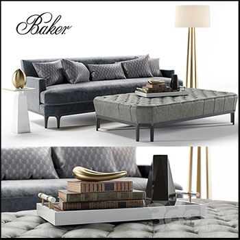 长条沙发和靠枕3D模型16设计网精选