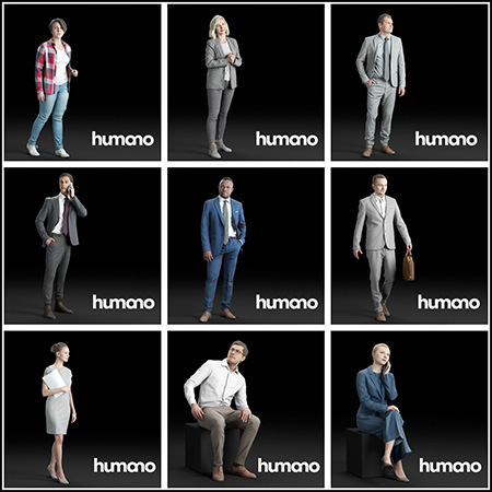 Humano 56个男人女人小孩人物3D模型16设计网精选