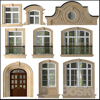 欧式门窗3D模型16设计网精选