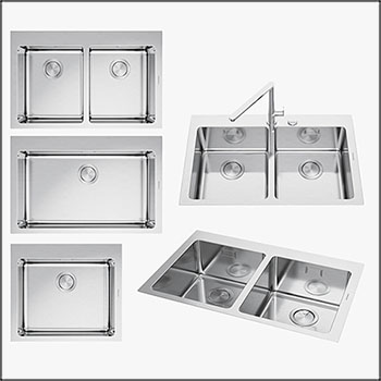 Barazza不锈钢洗菜池厨房水槽3D模型素材天下精选