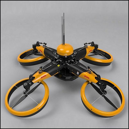 DHL送货无人机3D模型16素材网精选